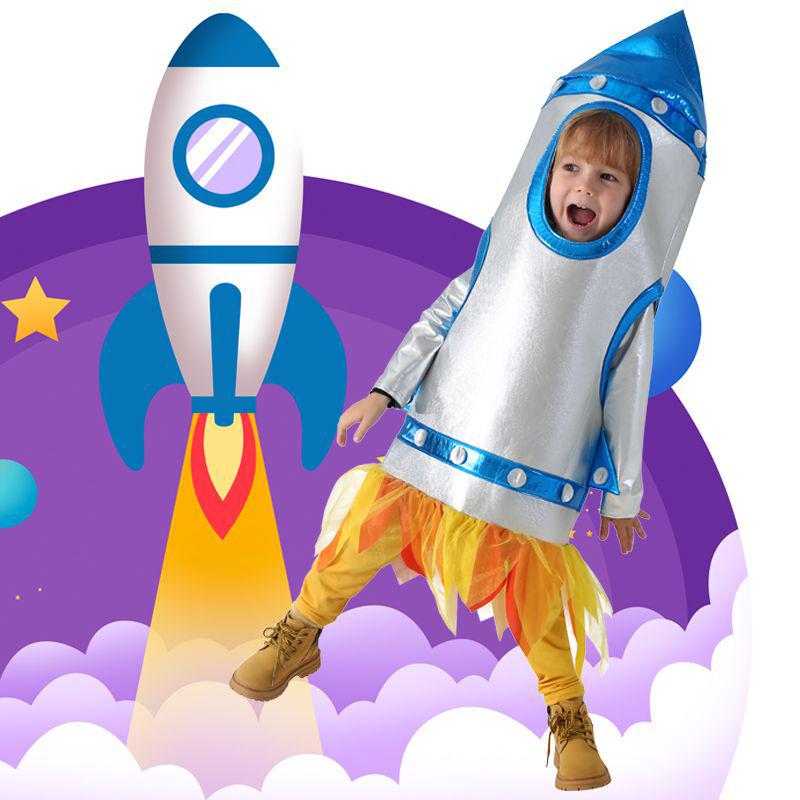 Kids' Astronaut Rocket Space Suit Costume for Sports Day and Performances