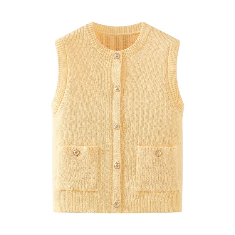Kaslead New Women Clothes Western Style Fashion Simple and Versatile Sleeveless Knit Vest 6771059