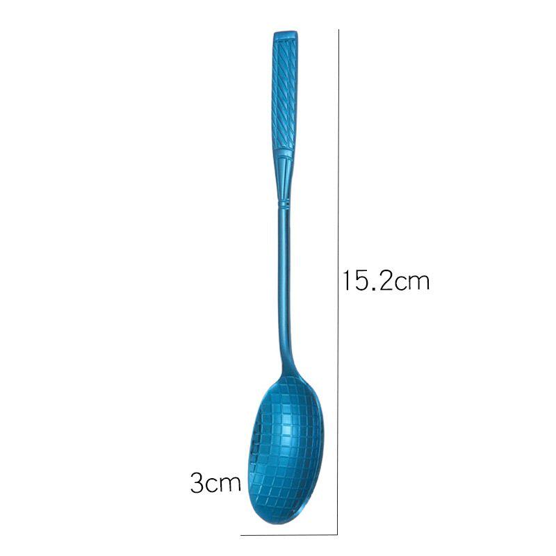 1PC Stainless Steel Badminton Racket Coffee Spoon Colorful Ice Cream Tea Spoon Drinkware