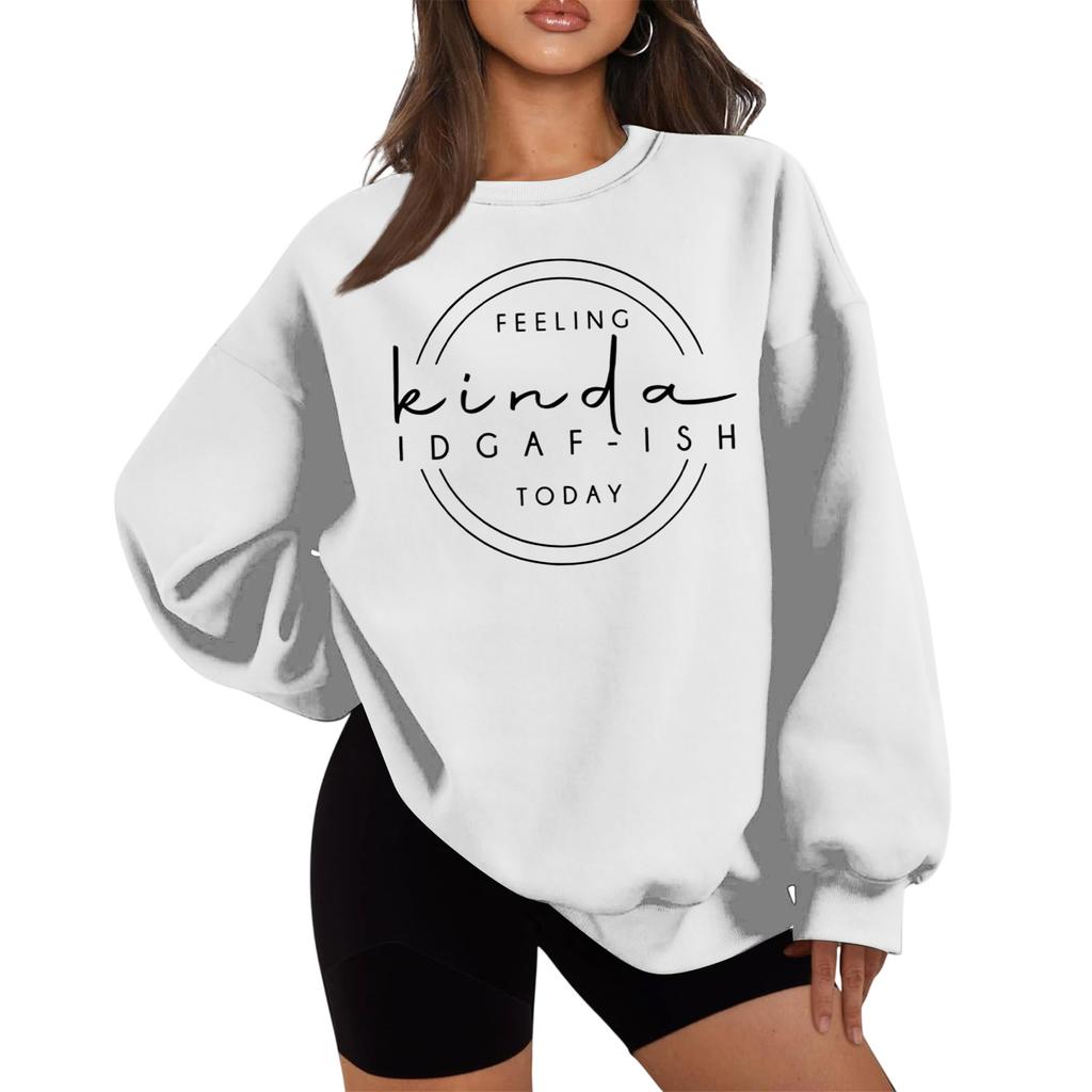 Mädchen Bedrucktes Rundhals Casual Mode Top Sweatshirt