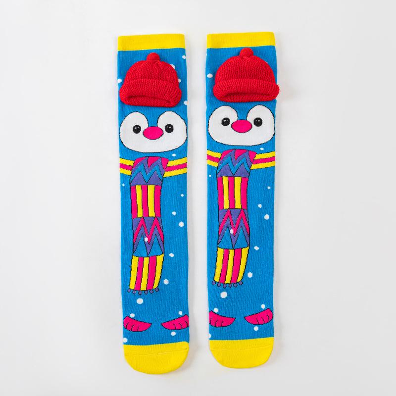 Șosete 3D Desen Animat Peste Genunchi pentru Copii, Lungime Medie - Colecția Toamnă/Iarnă