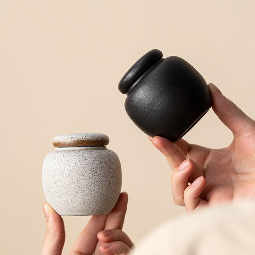Elegant Pu'er Tea Storage Box Ceramic Tea Cans Multi-function Tea Sealed Jar  Friends