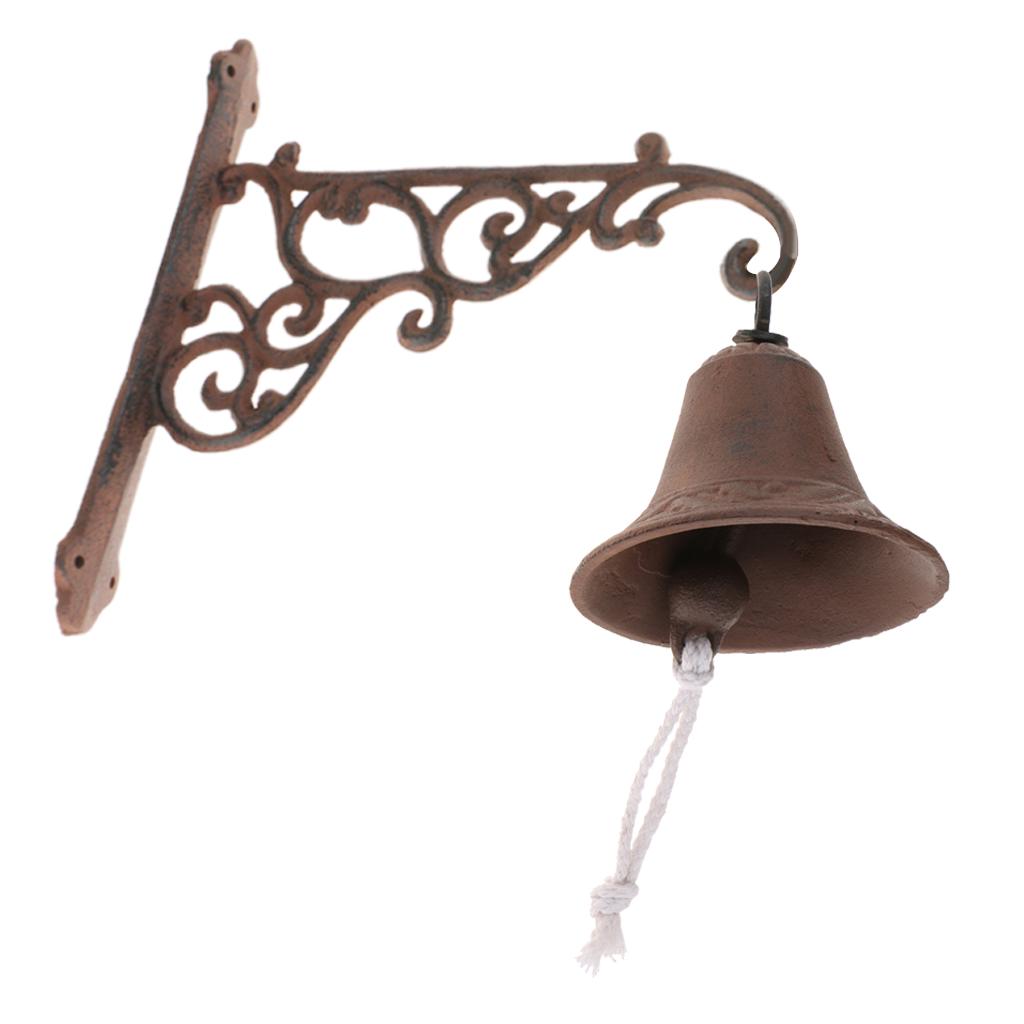 Cast Iron Dinner Bell Simple Wall Mount Metal Door Bell Home Garden Porch Patio Farm Yard Cabin Craft Decoration Retro