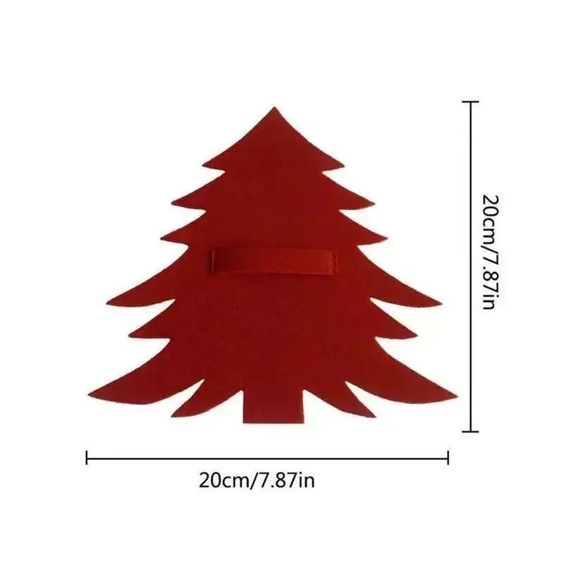 New Christmas Tree Tableware Mat Spoon Fork Table Mat Christmas Day Set Home Kitchenware Table Decoration Supplies Red And Green