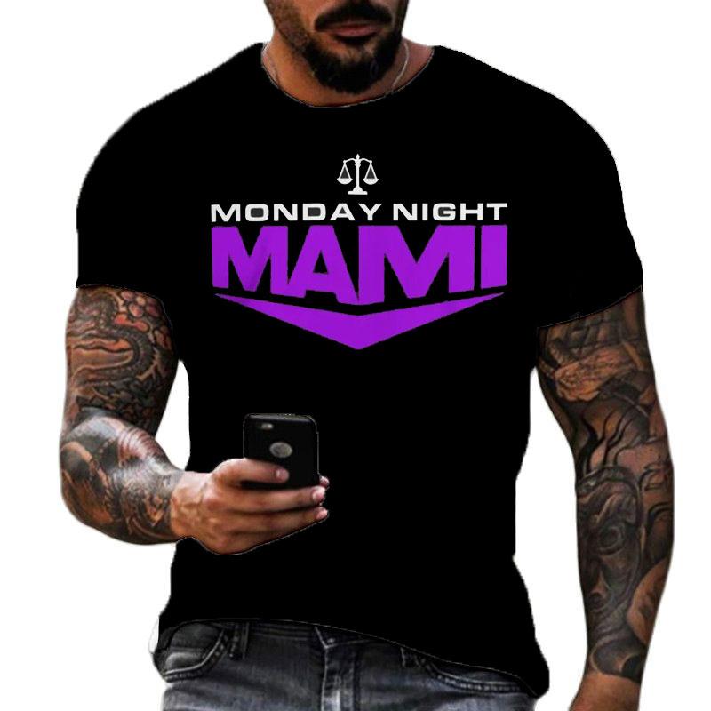 2025 Summer Men's 2D Printing Famous Wrestler Rhea Ripley T-shirt Children's Street Round Neck Sports Large Top
