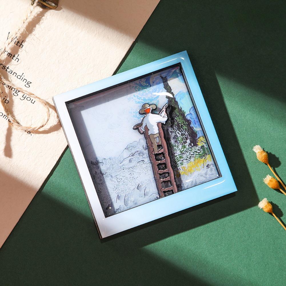 Ins Cute Cartoon Van Gogh Two-Dimensional Famous Painting Refrigerator Magnet Personalized Creative Magnet Refrigerator Decorati