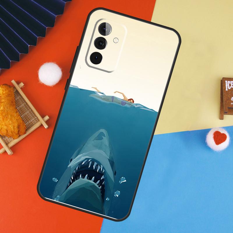 Cartoon Shark Case For Samsung Galaxy A16 A26 A36 A56 A17 A55 A35 A15 A52 A32 A12 A53 A33 A13 A14 A34 A54