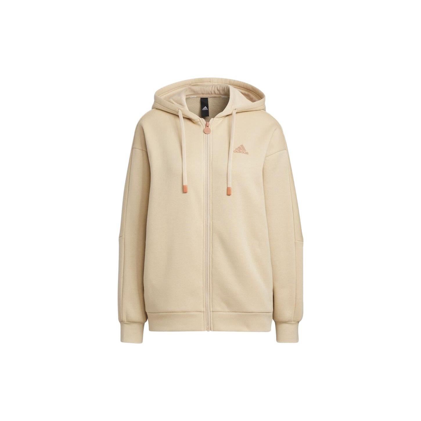 (WMNS) adidas Word Full Zip Hoodies Beige Women s IK9893 M