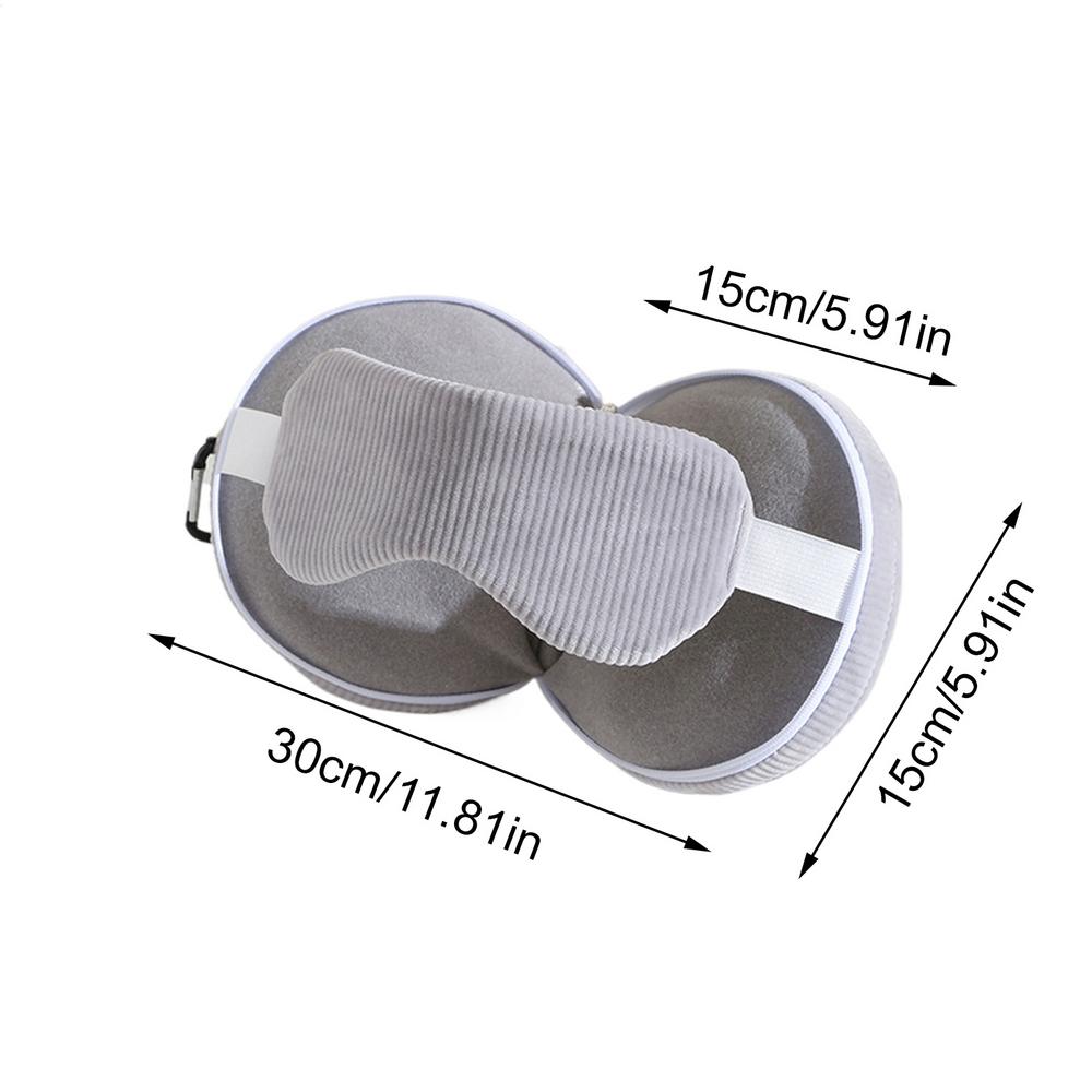 Travel Neck Pillow 2 In 1 Eye Mask Pillow Foldable Multifunctional Travel Pillow Light-blocking With Storage Hook Neck Pillows