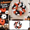 Halloween Pumpkin Wreath Artificial Mini Pumpkins Decorative Wreath for Seasonal Home Wall Door Decoration Indoor Outdoor Use