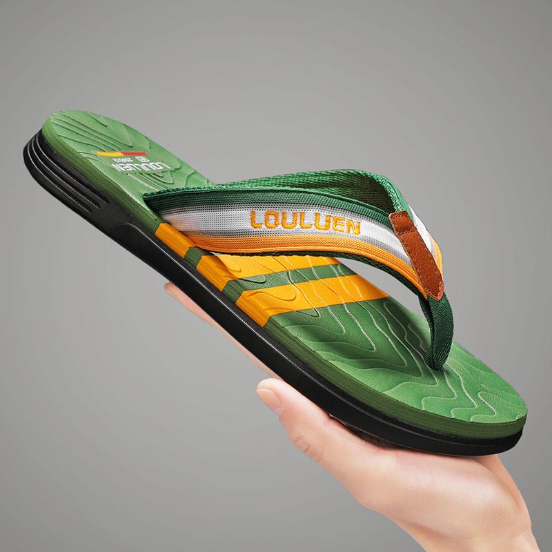 

Модные мужские шлепанцы, домашние тапочки, сланцы, модные мужские пляжные сандалии, мужские нескользящие домашние тапочки, шлепанцы 39-45 40 зелёный