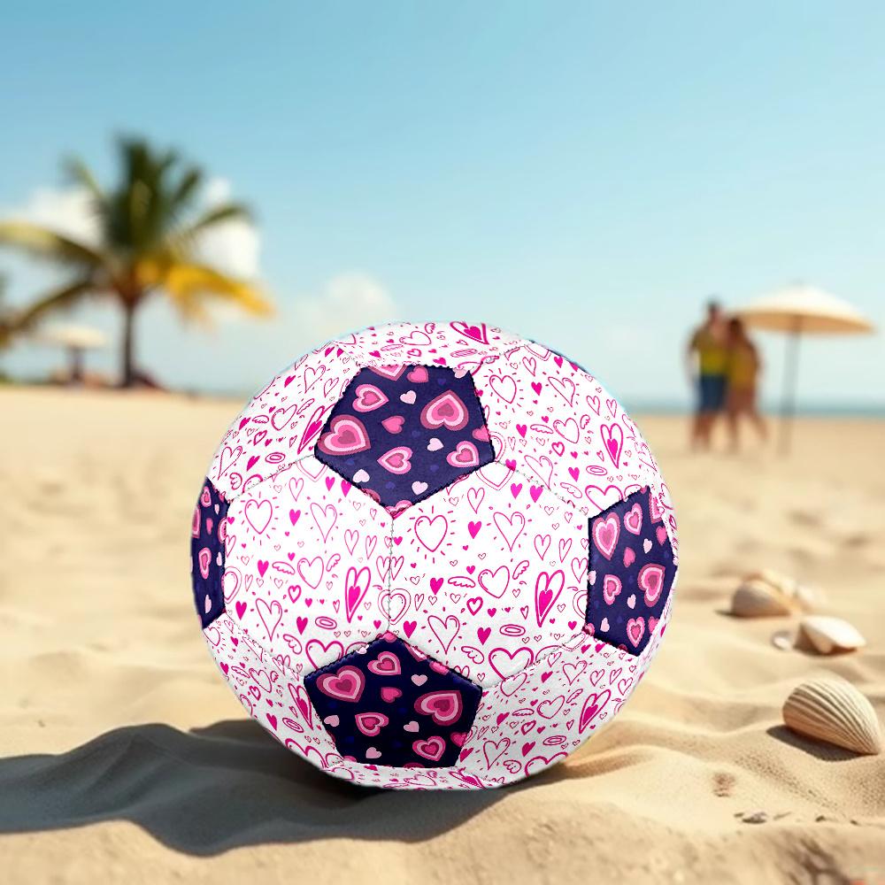 1PC Pink Hearts Soccer Ball Size 5 Football Machine Sewn Indoor/Outdoor Universal Football A89