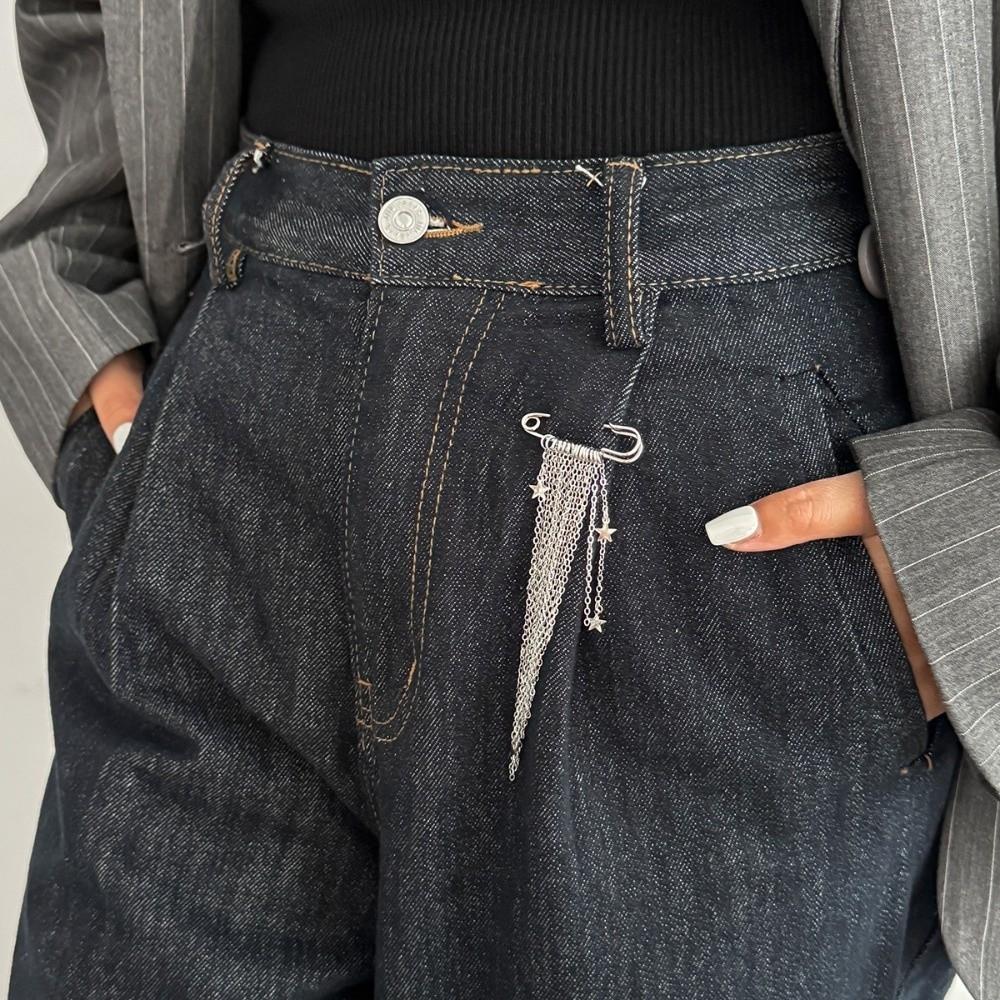 Ornements de Vêtements Chaîne à Pompons Broche Étoile Géométrique Broches à Pompons Pendentif Cœur Épingle Féminine