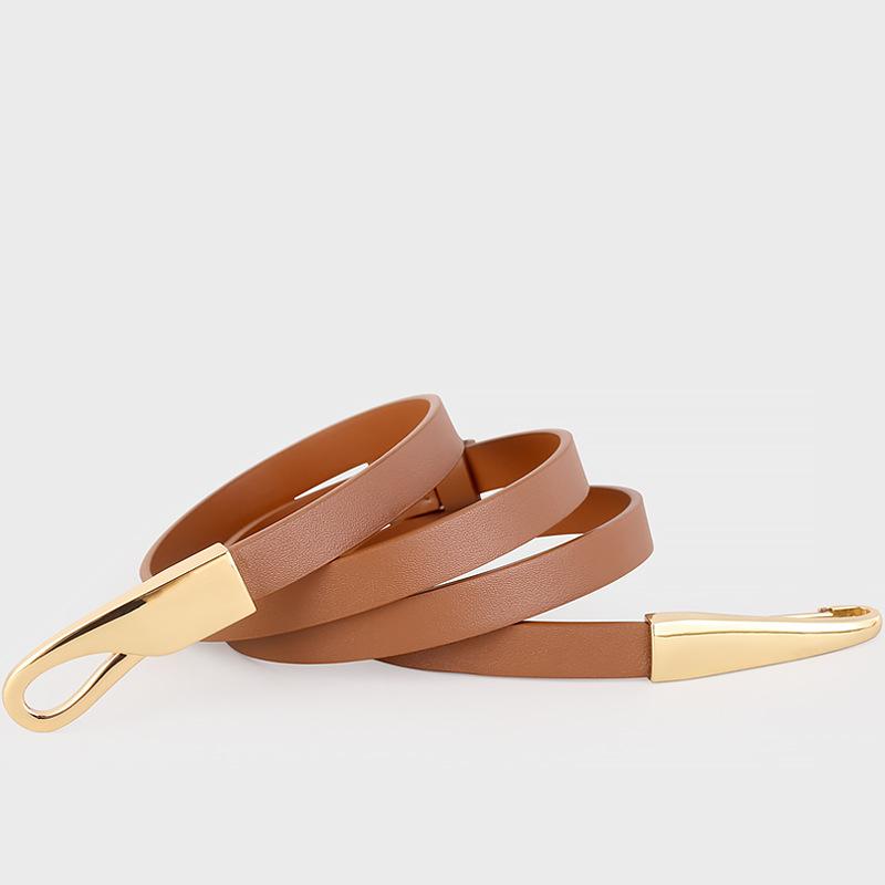 Niche Design High-End First-Layer Cowhide Belt Women'S Light Luxury Elegant Simple Decorative Dress Belt