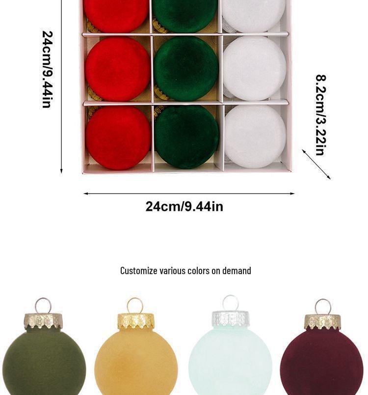 Colorful 6cm Cross-Border Christmas Ornament Balls – Flocked Hanging Decorations