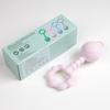 Zeguer 2-in-1 Baby Teether Toy, Soothes Gum Pain, Rattle Sound, Food-Grade Silicone, BPA-Free, Pink