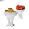 Cute Three Legged Fruit Plate Creative Ceramic Plate Birthday Party Snack Dessert Plate Modern Home Table Decoration Tableware