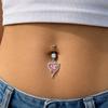 Surgical Steel Belly Button Ring 1Pcs Sparkling Cubic Zirconia Lovely Dangle for Women Girls Birthday Gift Body Piercing Jewelry