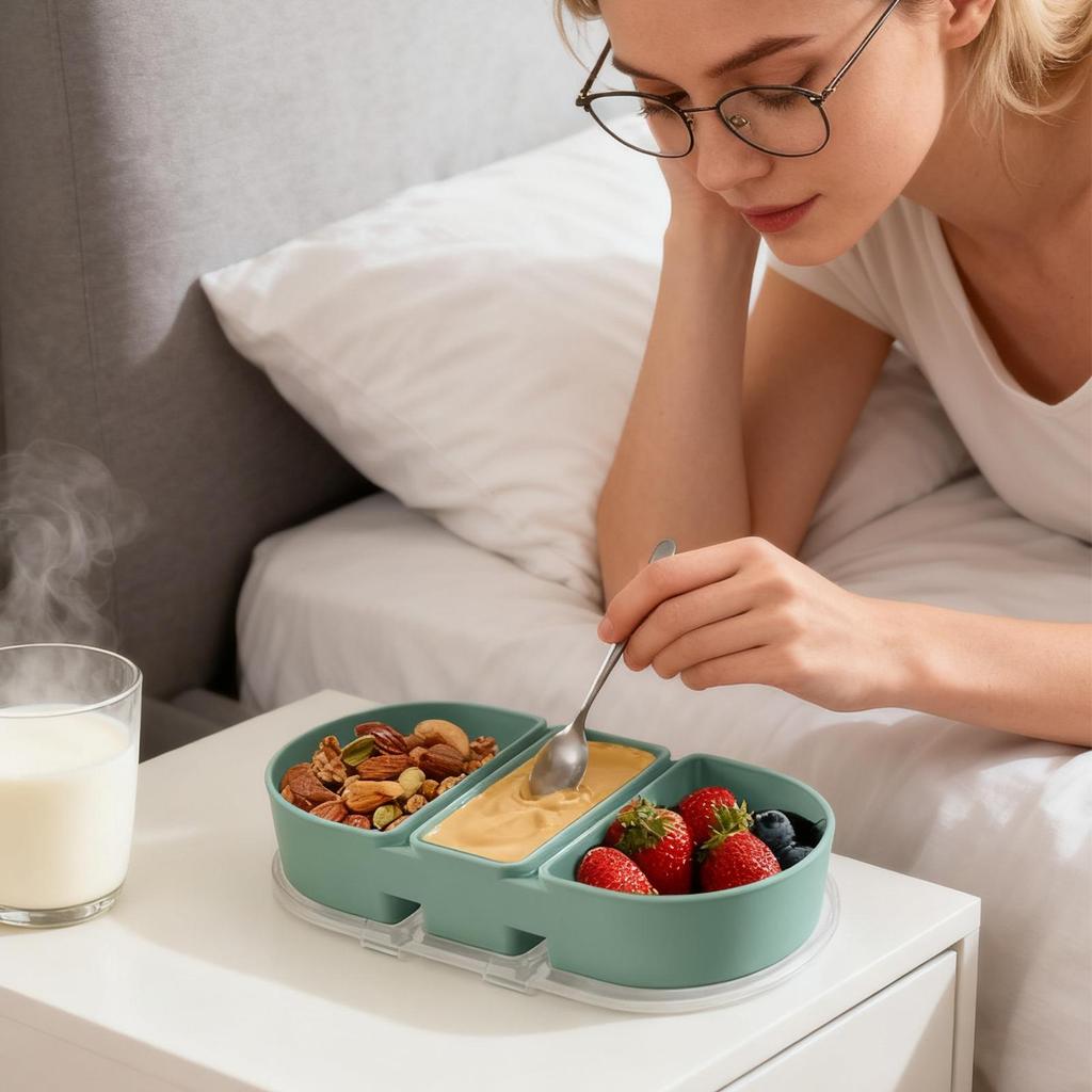 Meal Prep Snack Containers Divided Bowl With Lid Silicone Kitchen Storage Box For Sauce Salad Fruit Nut Condiment Travel