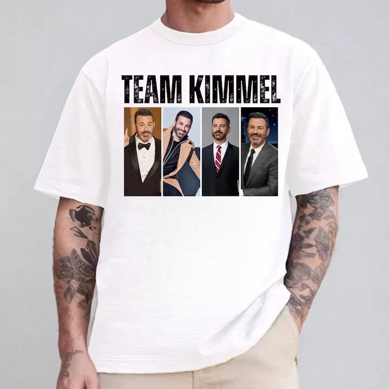 Футболка TeamKimmel, Футболка Я с Киммелом, Протестная футболка, Унисекс футболка Джимми Киммела XXXXL