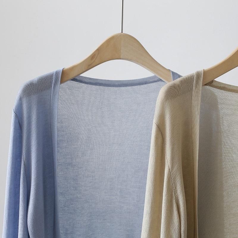 Knitted Cardigan Jacket Women's Summer Shawl Spring and Summer Outerwear Thin Camisole Air-conditioned Shirt Cover Up Shirt Short Top