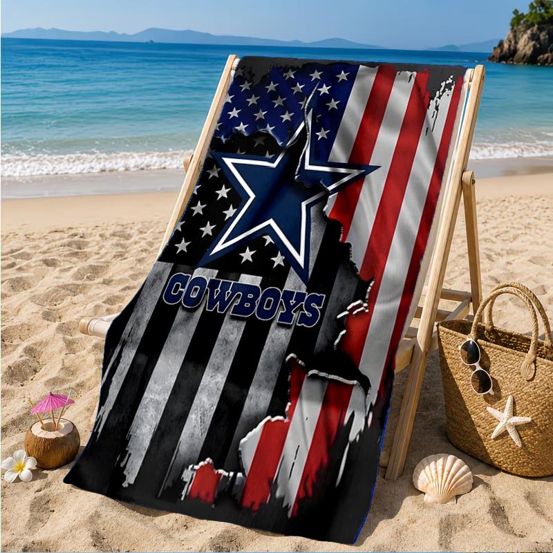 American Flag Cowboys Beach Towel, Quick-drying, Easy to Care for, Suitable for Both Fitness and Beach Vacations,Sports Essential