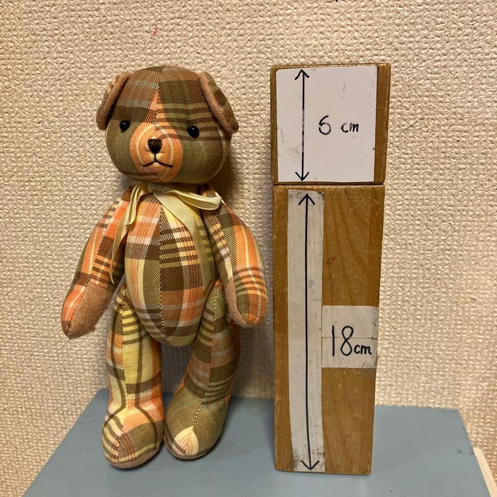 [USED] Mother Goose Forest Checkered Teddy Bear Plush Toy Romantic Garden