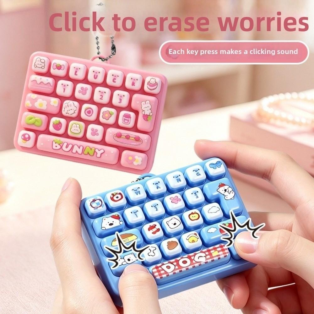 Animals Fingertip Button Keyring Mini Keyboard Clicker Keychain Sensory Clicker Toys Bag Ornaments