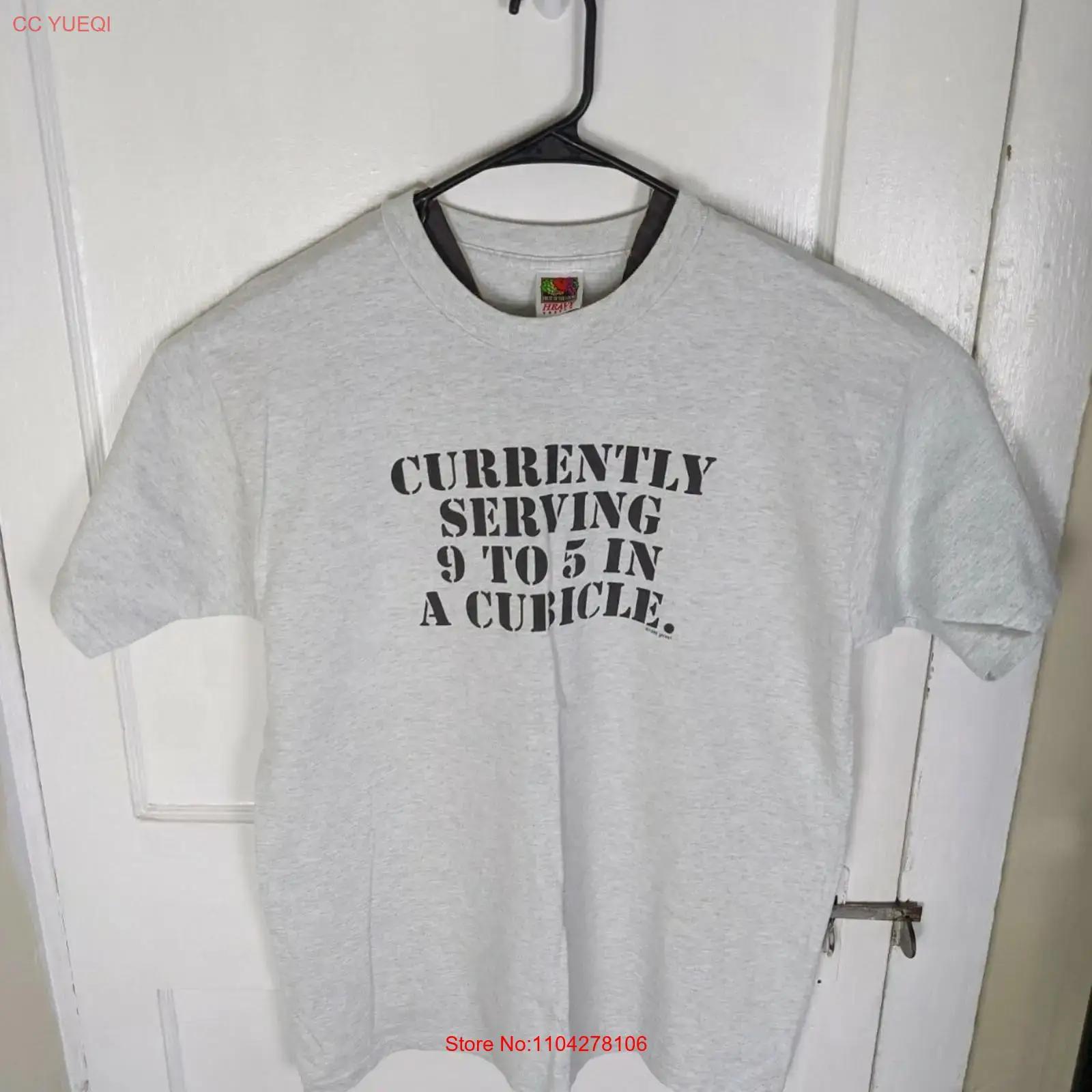 

Vintage 1996 Funny Work T Shirt Jail XL 9 to 5 Quote Joke Gray Cubicle Life Love vintage Washed Casual Slightly Stretched S разноцветный
