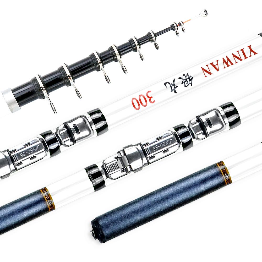 JOSBY Ultralight Telescopic Carbon Fiber Spinning Rod - Portable Fishing Rod for Travel (3.0m/2.7m/2.4m)
