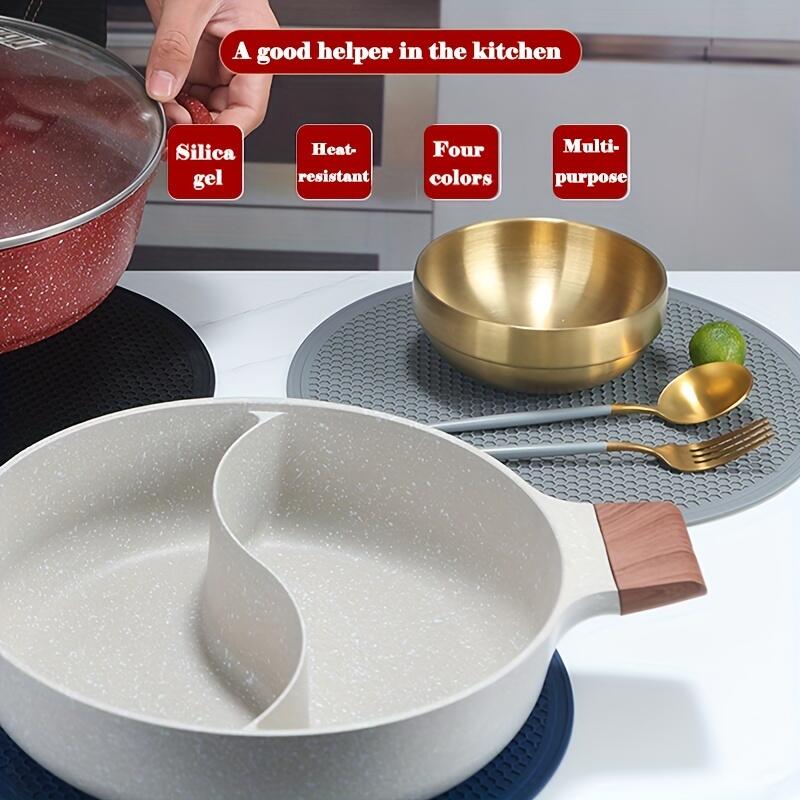 1/4PCS Round Placemats Restaurant Hollow Decoration Meal Mat Anti-hot Dining Table Line Mat Steak Plate Pad