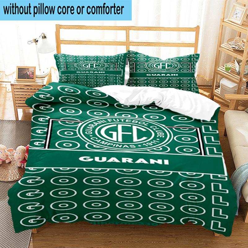 3pcs Football Club Emblem Printed Bedding Set Duvet Cover Closure Includes 1 Duvet Cover & 2 Pillowcases Bedding Sets Home Decor Gifts