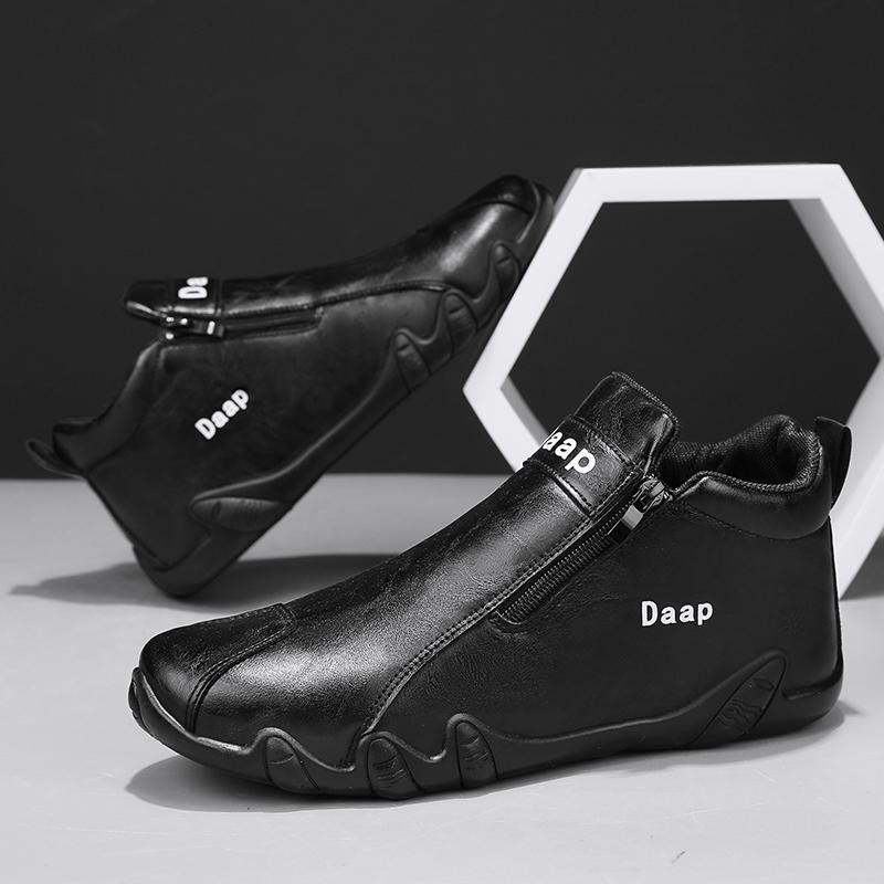 2024 Spring New Men's Casual Leather Shoe Cover Foot Lefu Shoes Flat Soft High Quality Slip-on Loafers