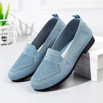Women's Casual Flat Shoes Autumn Mesh Breathable Flat Shoes Ladies Comfort Light Sneaker Women Slip On Loafers Zapatillas Mujer