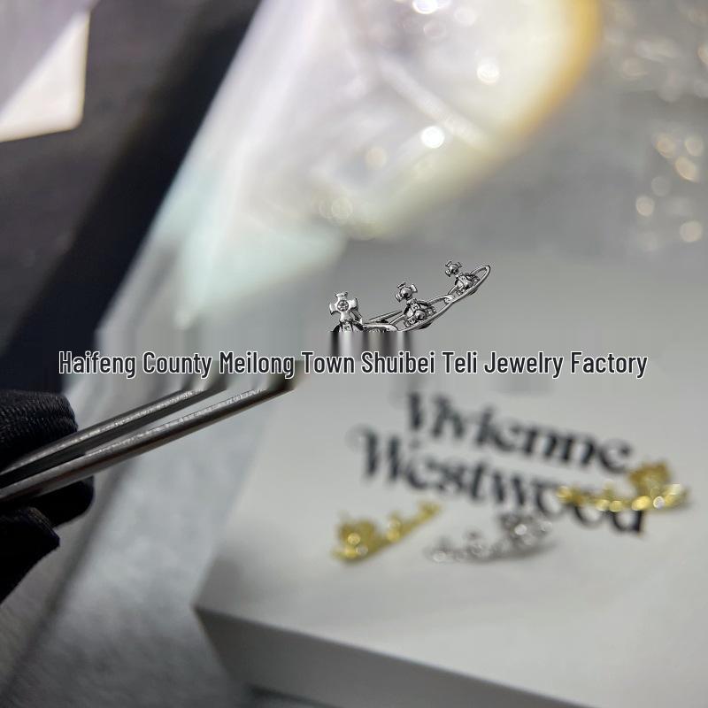 Эксклюзивные тройные серьги-гвоздики Vivienne Westwood Золото/Серебро