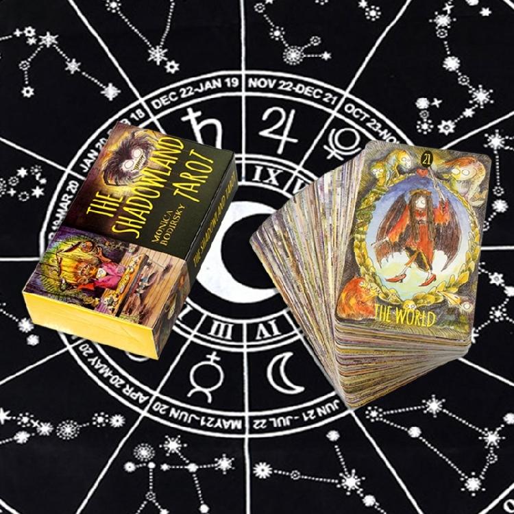 Jeu de société de divination Terre d'Ombre Mystérieuse Cartes de Tarot Édition Complète Anglaise