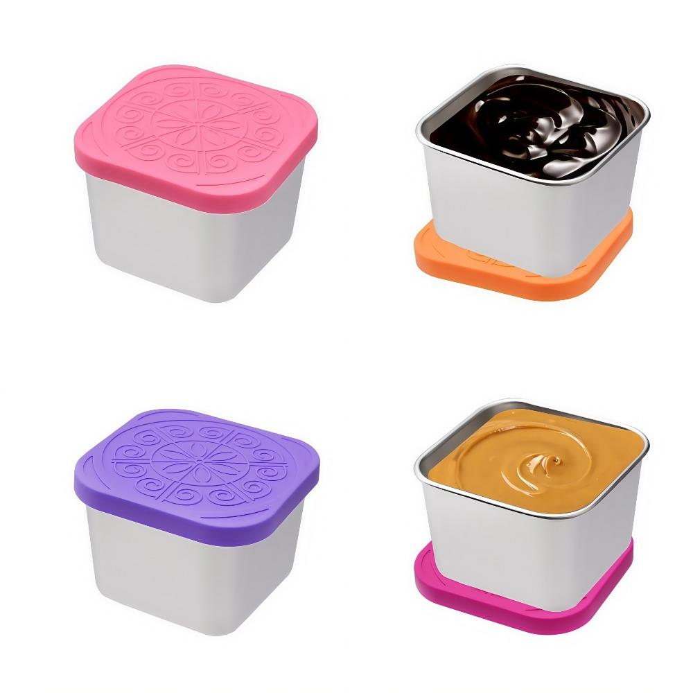 6pcs Square Salad Dressing Cup Leak-proof Snack Box Jam Cup Sauce Cup  Worker