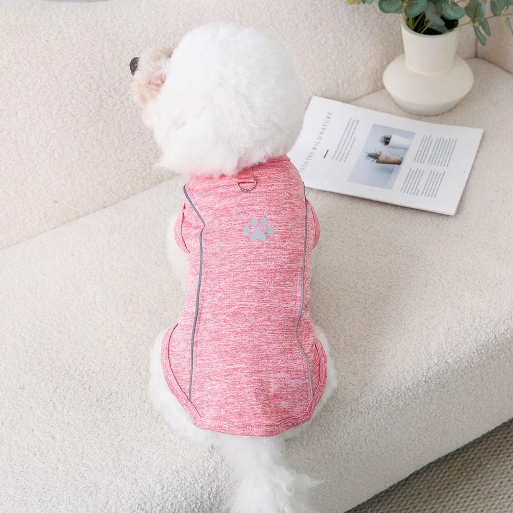 Reflective Strips Pet T-Shirt Soft Dog Cooling Vest Casual Style Dog Reflective Vest Photography S розовый