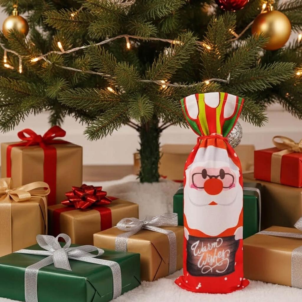 SET: WAVE BOTTLE WITH PRINT + CHRISTMAS BAG Gift Wrapping