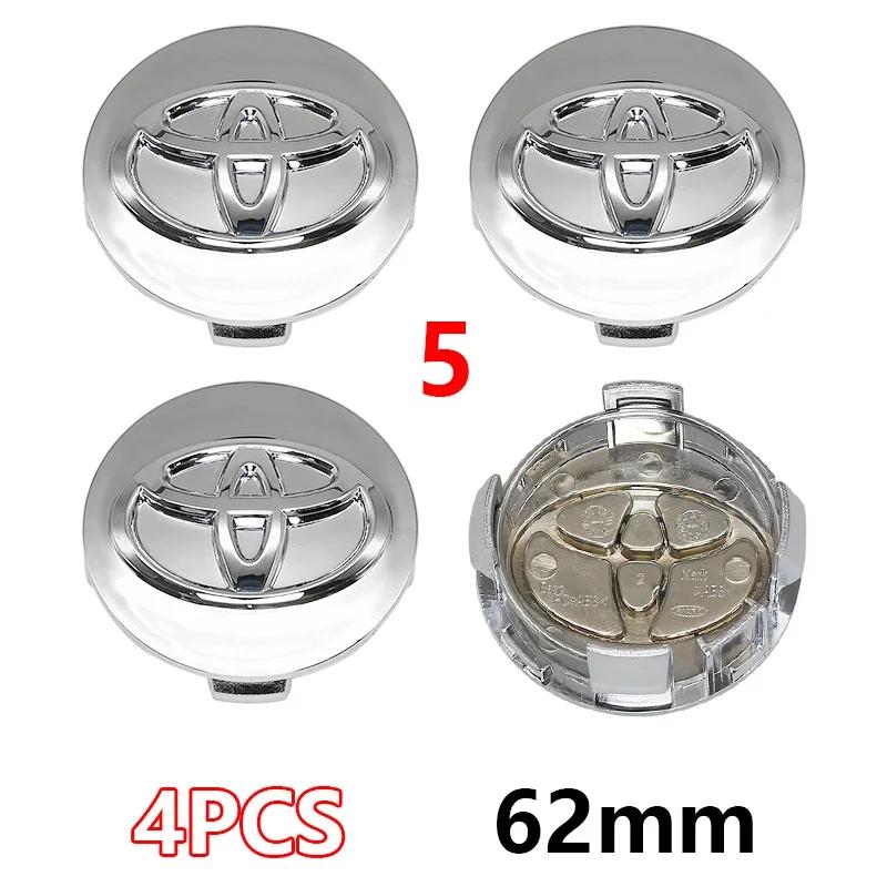 4Pcs 57mm 62mm ABS Car Wheel Center Hub Caps Hub Cap Cover Badge Car Emblem For Toyota C-hr Prado Prius Avensis Rav4 Yaris Hilux