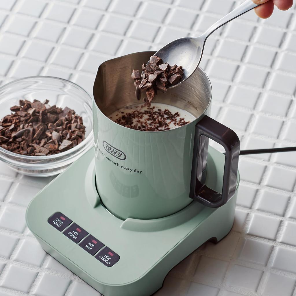 Milk Foamer Mug Mug Shape Milk Foam Frothing Warming Caffe Latte Cappuccino Hot Chocolate Hot Milk Soup Retro Cute [Toffy] K-MF1 K-MF1 (Pale Aqua)