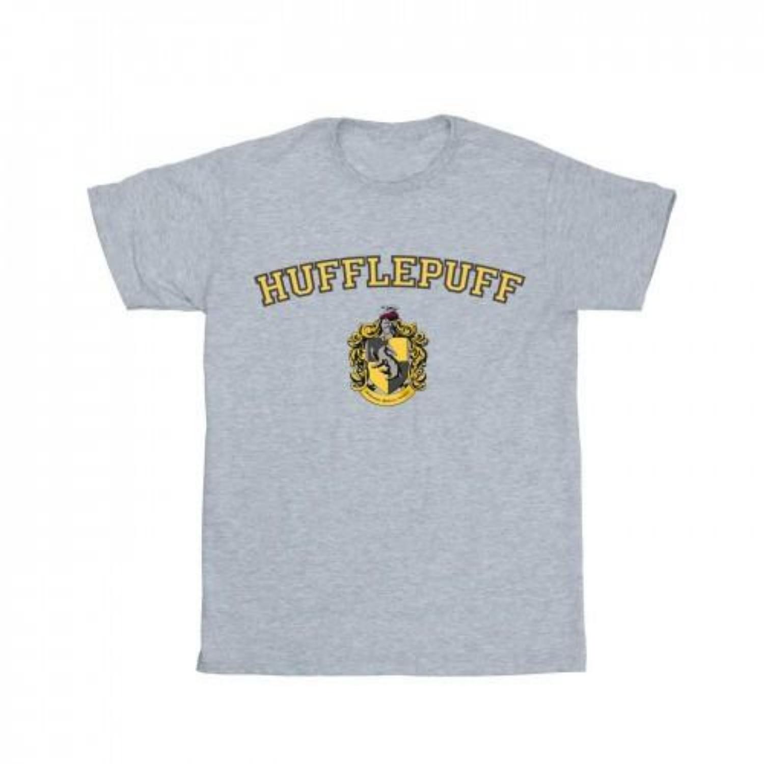 HARRY POTTER Girls Hufflepuff Crest Cotton T-Shirt XXXXL