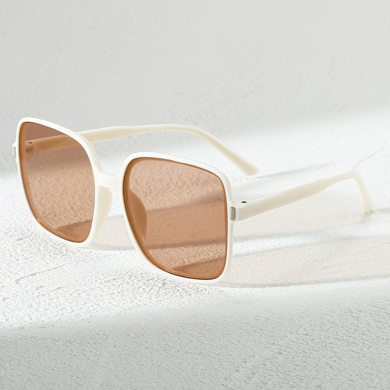 1pcs New Oversized Rectangle Sunglasses Women s Fashion Square Sun Glasses Men s Classic Vintage Eyewear Uv400 бежевый