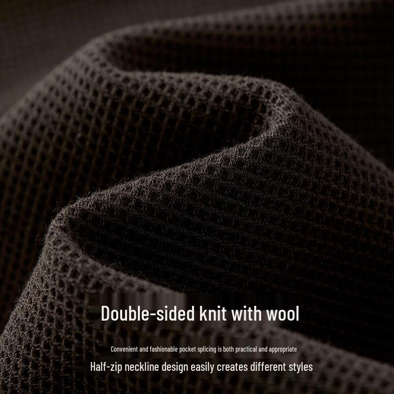 FIRS Men's Fall Wool Blend Waffle Knit Pullover Sweatshirt