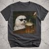 Malteser trinkt Bier Shirt, Lustiges weißes Hundememe T-Shirt, Bierliebhaber Geschenk, Malteserbesitzer Vintage T-Shirt, Albernes Scherz-Shirt