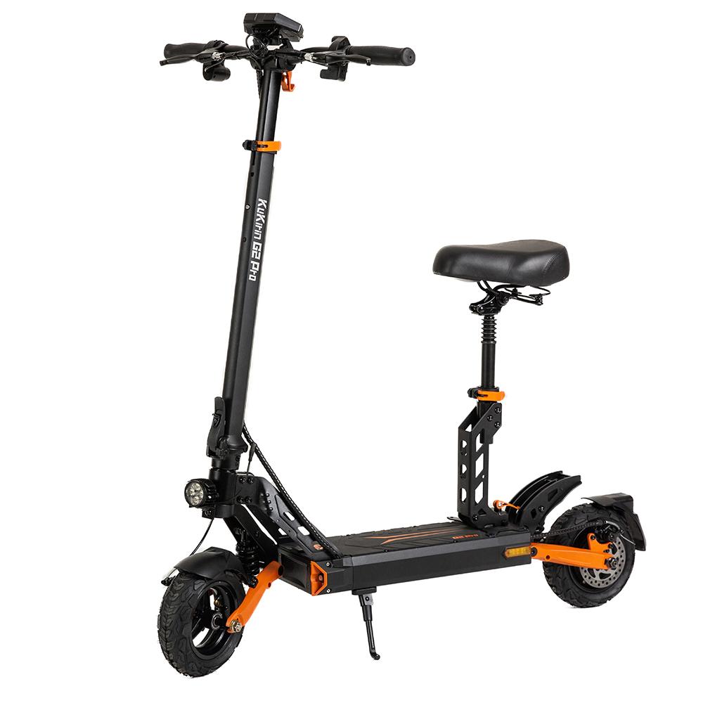 KuKirin Trotinettes Électriques Étanche G2 Pro Moteur CC Sans Balais à Capteur Hall 600W Amortisseurs à Double Ressort Avant et Arrière 48V 15.6Ah