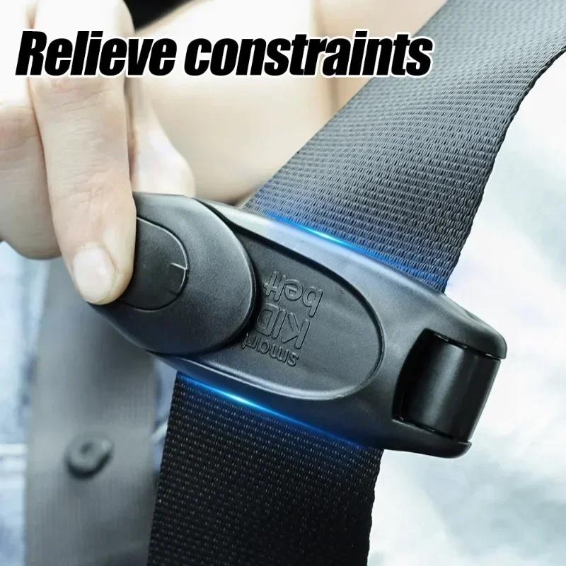 1/2pcs Car Seat Belt Clip Shoulder Neck Strap Adjustable Tensione Clip for Adults Kids Pregnant Women Seat Belt Adjuster Clamp