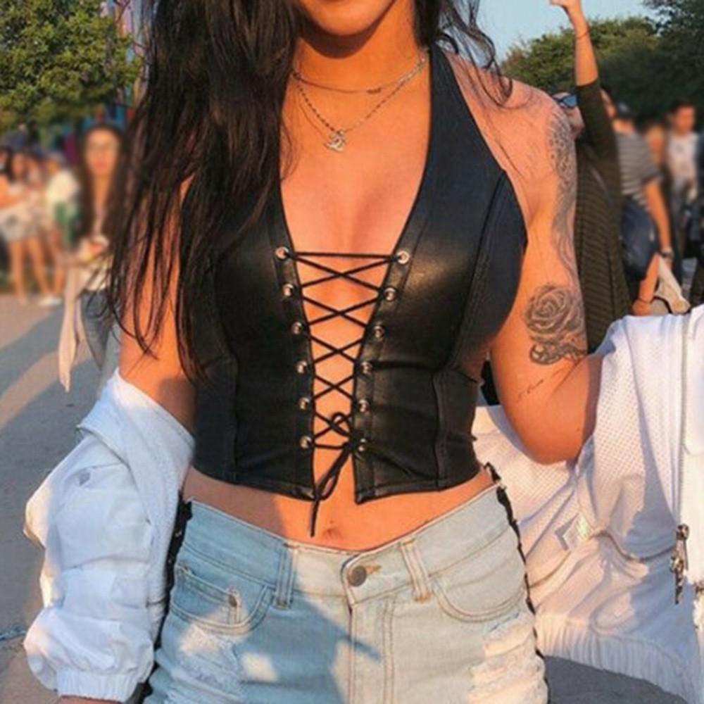 

Майка-бюстье Clubwear Корсет Up Crop Жилет женский S чёрный