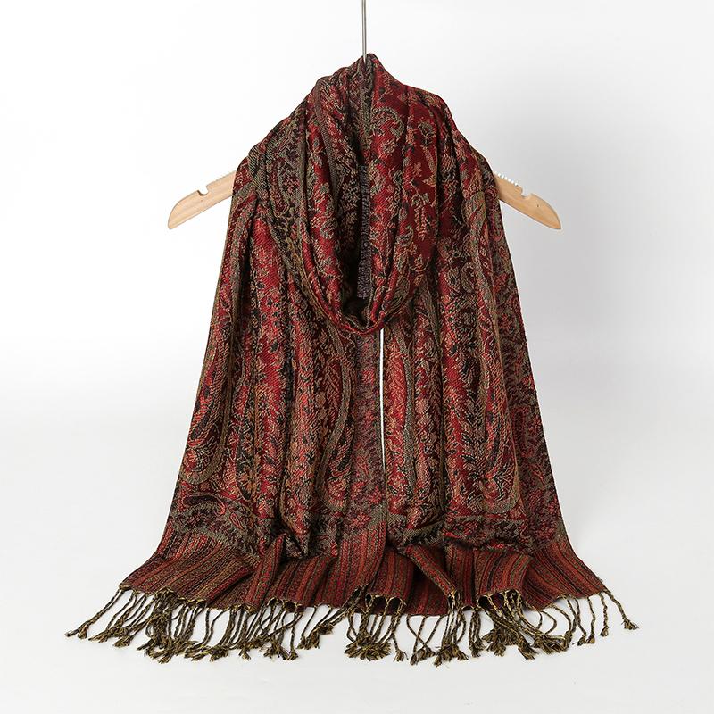 Nový teplý zimní šátek s potiskem paisley kašmíru pašmína tlustý zábal hlava krk šátek luxusní deka echarpe