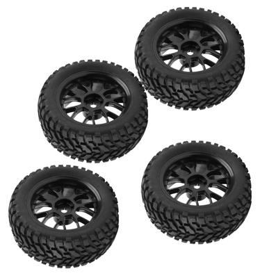 RC Car Tires, 4PCS RC Racing Car Tires RC Vehicle Rubber Wheel Tire RC Accessory Grt Spare Part Suitable for 1/10 Racing Car and Off Road Vehicle